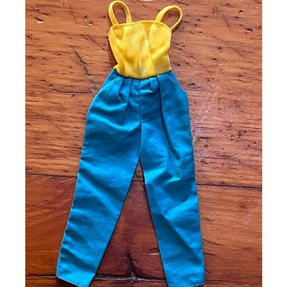 Vintage Barbie Yellow & Blue One Piece Jumpsuit. - Picture 1 of 2